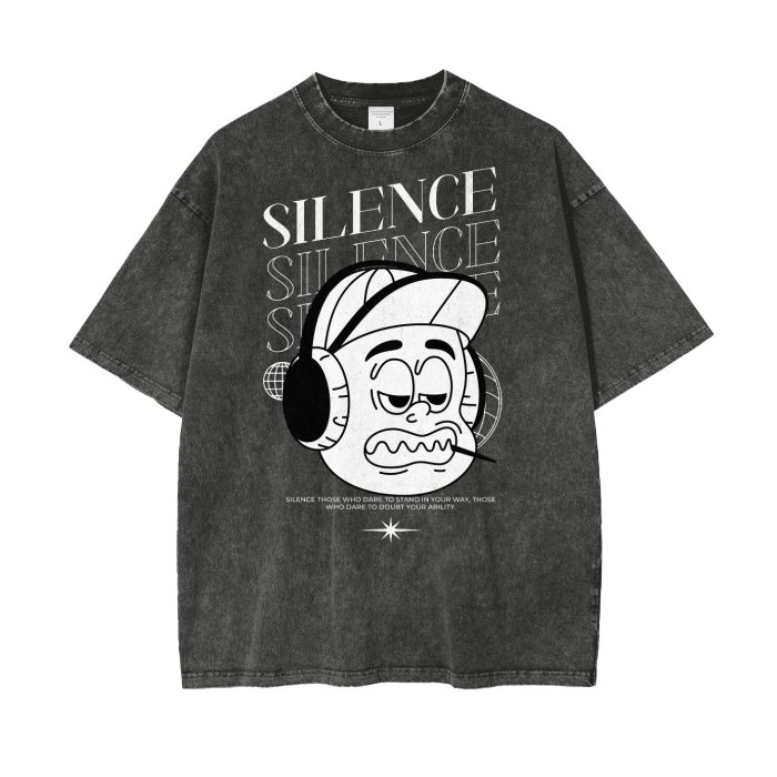 Silence Acid Wash Oversize T-Shirt