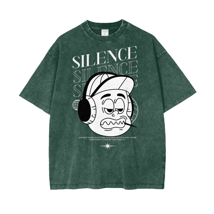 Silence Acid Wash Oversize T-Shirt
