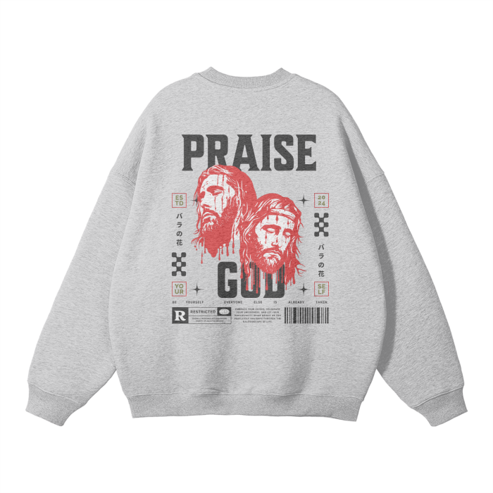 Praise God Streetwear Unisex Solid Color Fleece Pullover