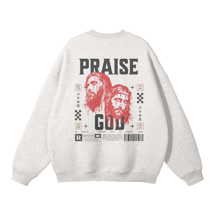 Praise God Streetwear Unisex Solid Color Fleece Pullover