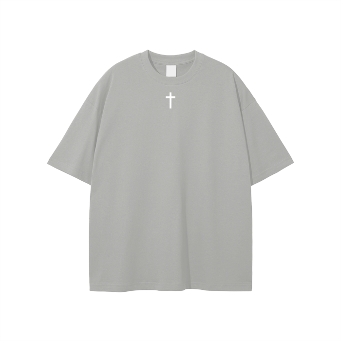 Simple Cross Streetwear Unisex Solid Color Loose Fit FOG T-Shirt