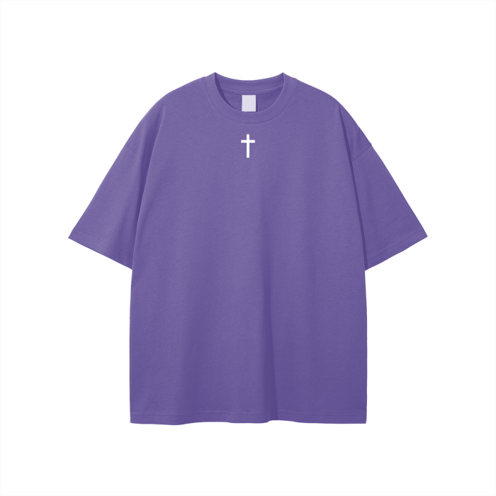 Simple Cross Streetwear Unisex Solid Color Loose Fit FOG T-Shirt