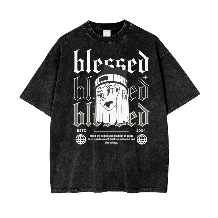 Blessed Acid Wash Oversize T-Shirt