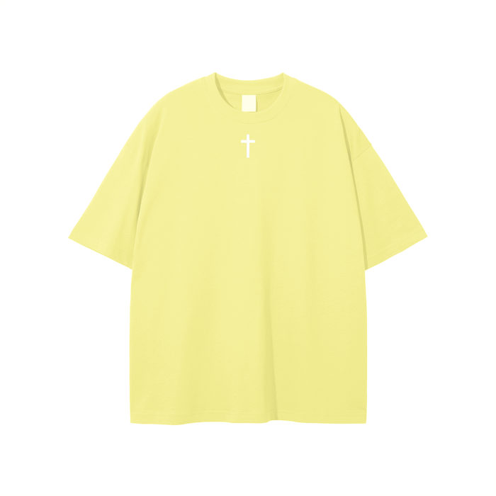 Simple Cross Streetwear Unisex Solid Color Loose Fit FOG T-Shirt
