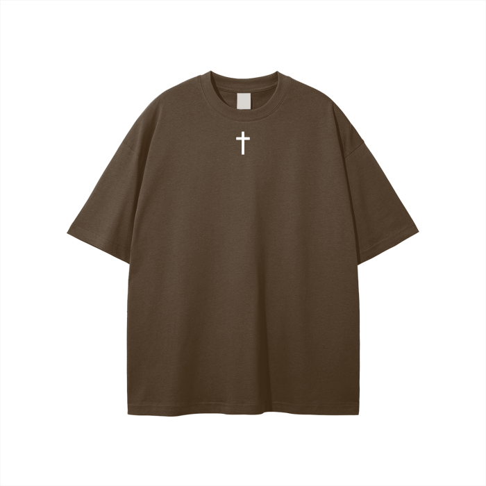Simple Cross Streetwear Unisex Solid Color Loose Fit FOG T-Shirt