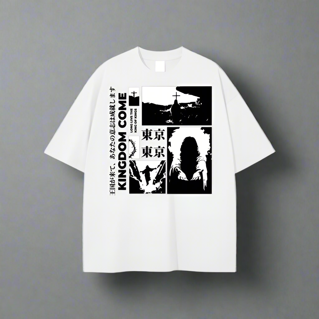 Vintage Japanese Jesus Oversized Streetwear T-shirt