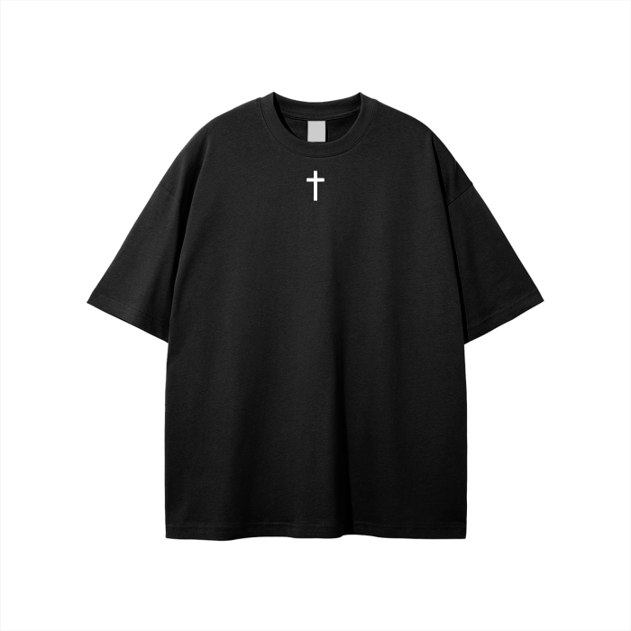 Simple Cross Streetwear Unisex Solid Color Loose Fit FOG T-Shirt