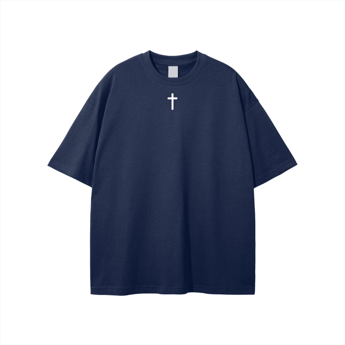 Simple Cross Streetwear Unisex Solid Color Loose Fit FOG T-Shirt