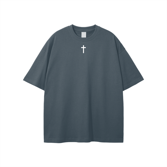 Simple Cross Streetwear Unisex Solid Color Loose Fit FOG T-Shirt
