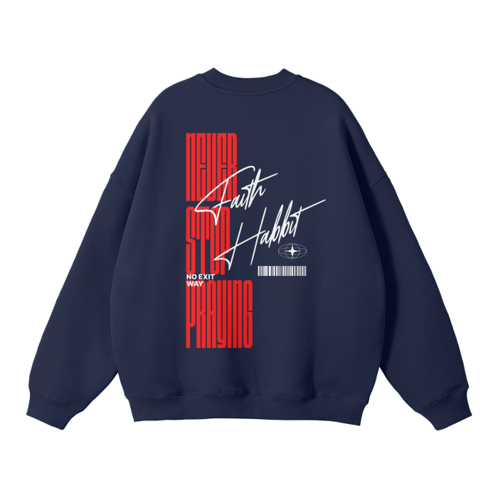 Faith Habit Streetwear Unisex Solid Color Fleece Pullover