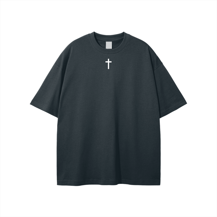 Simple Cross Streetwear Unisex Solid Color Loose Fit FOG T-Shirt