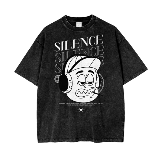 Silence Acid Wash Oversize T-Shirt