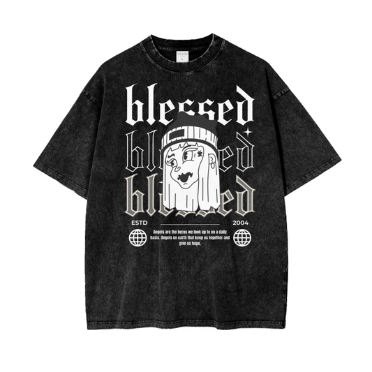 Blessed Acid Wash Oversize T-Shirt