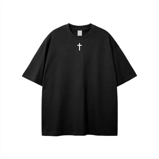 Simple Cross Streetwear Unisex Solid Color Loose Fit FOG T-Shirt