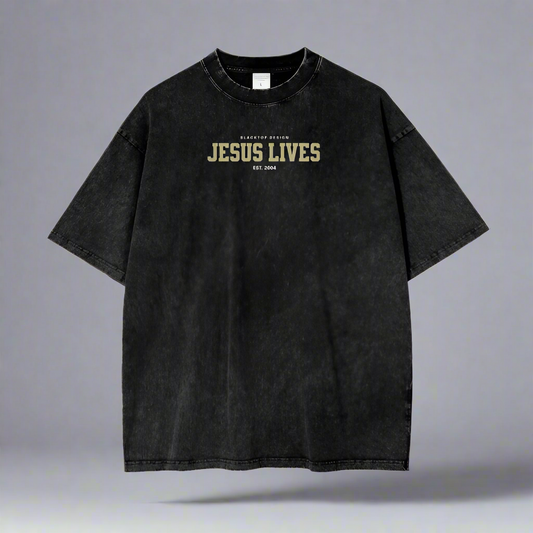 Jesus lives acid washed T-shirt